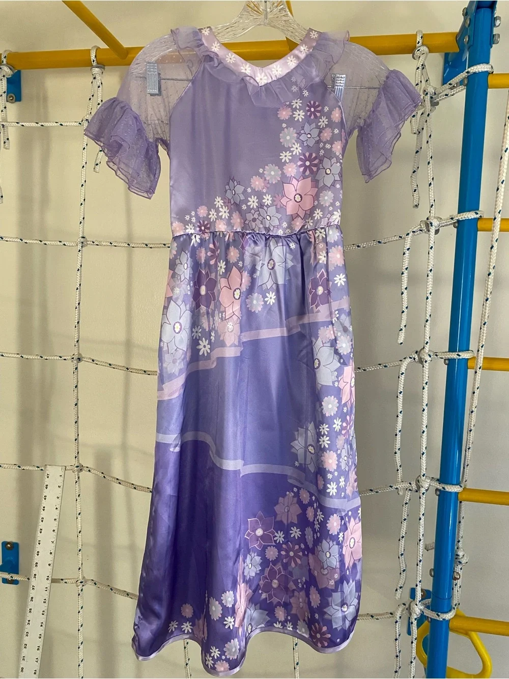 Disney Encanto Isabela Costume Dress Girls Purple Floral Halloween Dress Up